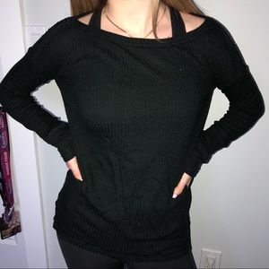 Black Hollister Waffle Knit W/ Cut outs
